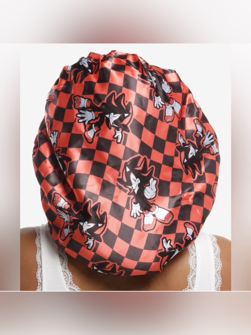 Sonic The Hedgehog & Shadow Reversible Silky Satin Sleep Bonnet- New